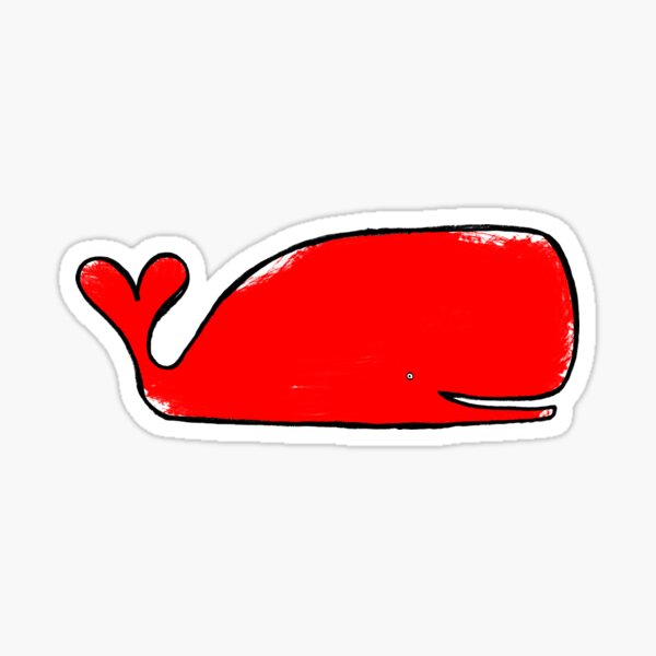 Valentine Whale Sticker