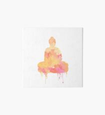 Orange und gelber Buddha-Aquarellentwurf | Spirituelle Wohnkultur Galeriedruck