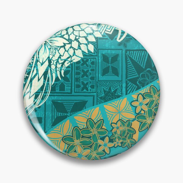 Item preview, Vintage Teal Tribal Hawaiian - Samoan - Polynesian Teal Tribal Print  designed and sold by sunnthreads.