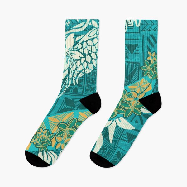 Item preview, Vintage Teal Tribal Hawaiian - Samoan - Polynesian Teal Tribal Print  designed and sold by sunnthreads.