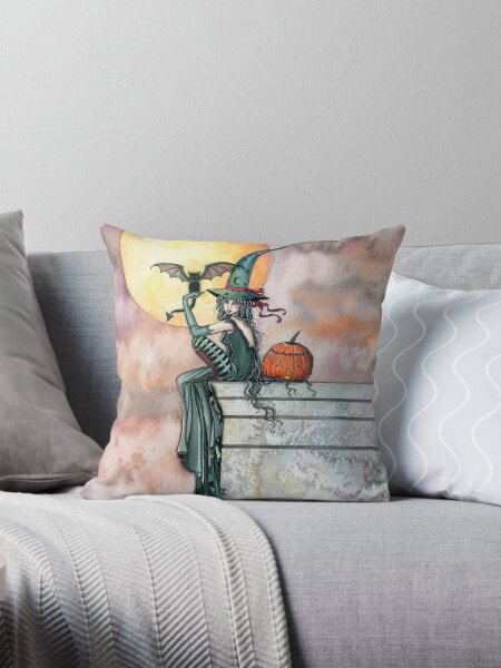 Item preview, Batty Cat Witch Halloween Fantasy Art by Molly Harrison designed and sold by Molly  Harrison.