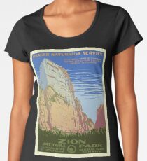 Zion National Park Vintage Poster Women's Premium T-Shirt