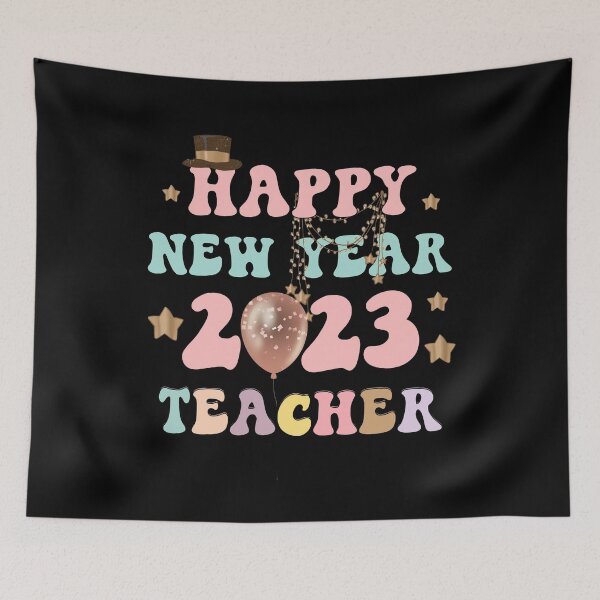Item preview, Happy New Year 2023 Teacher Glitter Pink Balloons designed and sold by Karry-Pat.