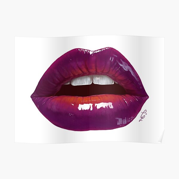 Sexy lips digital painting art Poster