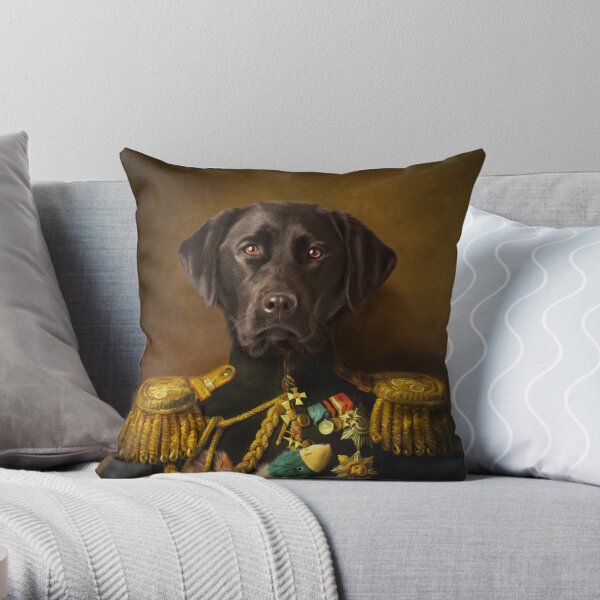 Brown Lab Boy Initial Pillow