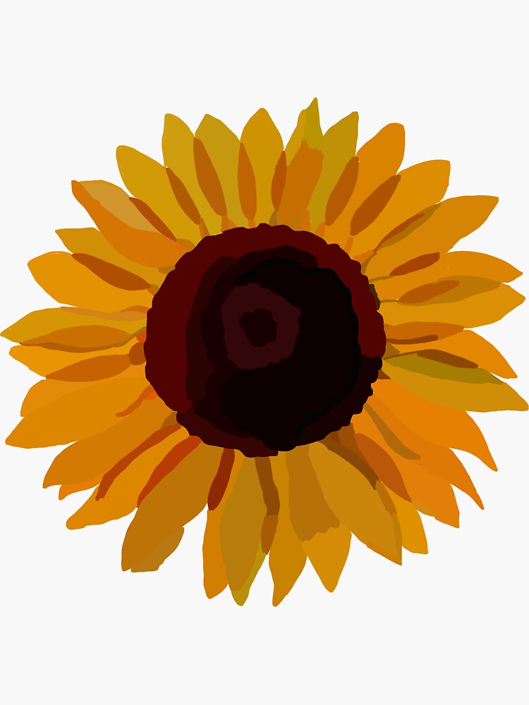 "Sunflower Simple Design" Sticker for Sale by raysartco Redbubble