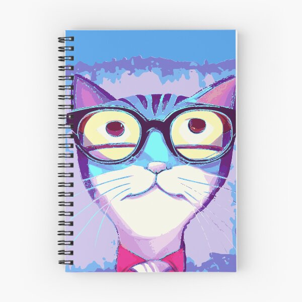 Item preview, Distressed Cat with Funky Glasses Contemporary Illustration designed and sold by pixelspantry.