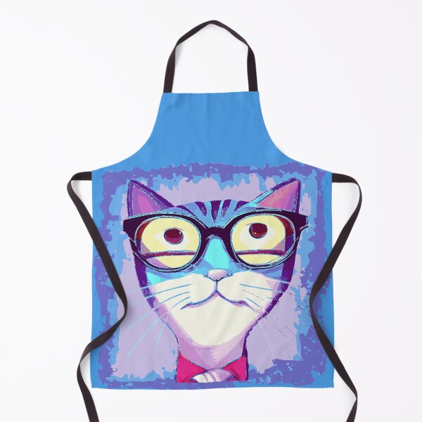 Item preview, Distressed Cat with Funky Glasses Contemporary Illustration designed and sold by pixelspantry.