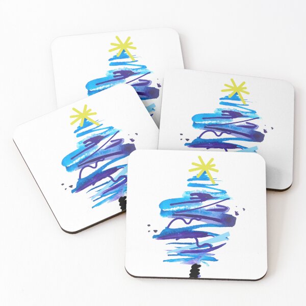 Item preview, Abstract Blue Christmas Tree designed and sold by BeeGeesDesigns.