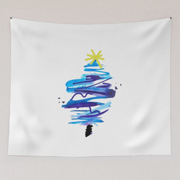 Item preview, Abstract Blue Christmas Tree designed and sold by BeeGeesDesigns.