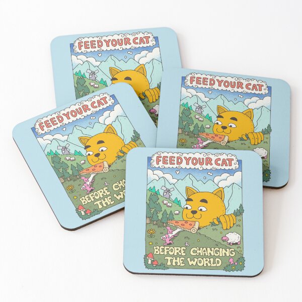 Item preview, feed your cat before changing the world designed and sold by distressedkafe.