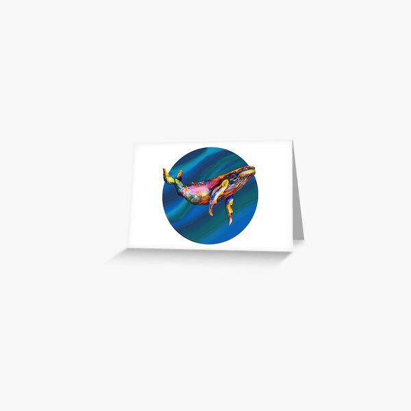 Humpback Bright on Pool of Blue Greeting Card