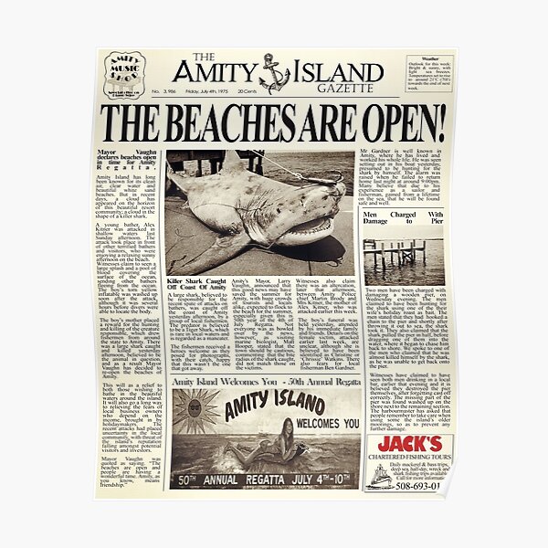 Jaws - Página principal del periódico Póster