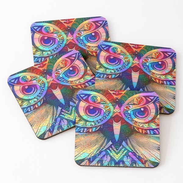Item preview, Psychedelic Owl Tribal Art designed and sold by ittybittyowl.