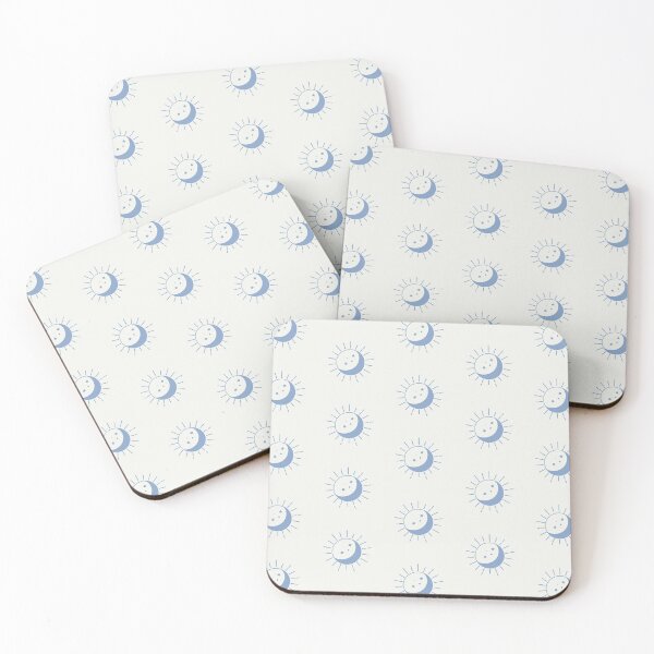 Artikelvorschau, Pretty Sun And Moon Pattern Soft Aesthetic In Muted Colors Light & Dark Blue entworfen und verkauft von scorpiolane.