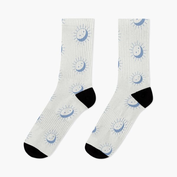 Item preview, Pretty Sun And Moon Pattern Soft Aesthetic In Muted Colors Light & Dark Blue designed and sold by scorpiolane.