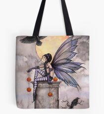 Autumn Raven Fantasy Gothic Fairy and Ravens Tote Bag