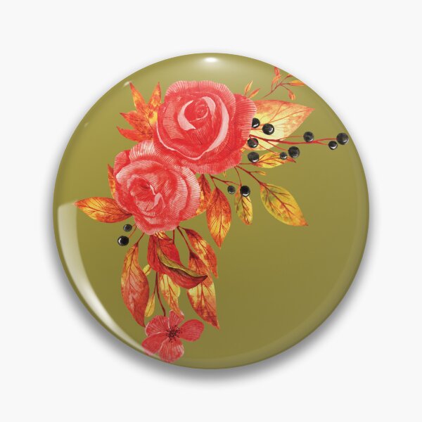Item preview, Red rustic roses watercolor illustration designed and sold by pinkyfish1010.