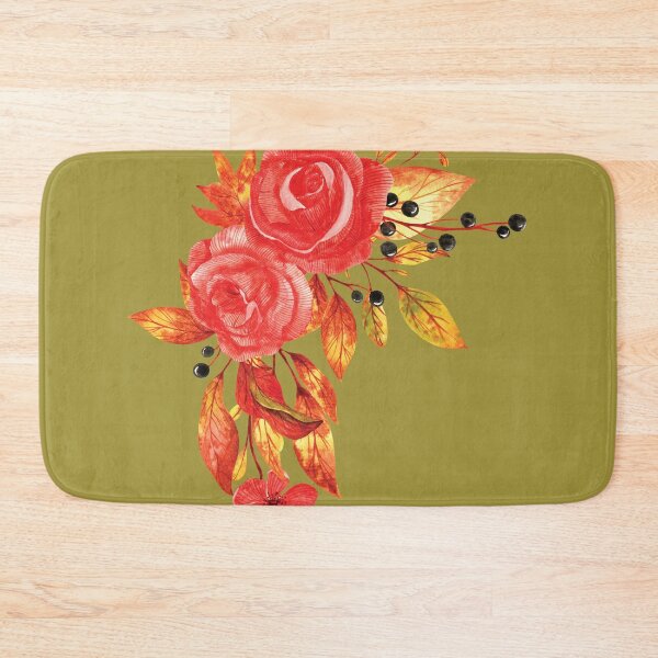 Item preview, Red rustic roses watercolor illustration designed and sold by pinkyfish1010.