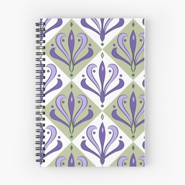 Item preview, Art Nouveau Blossoms and Diamonds Purple Lavender Green  designed and sold by LoreliDesigns.