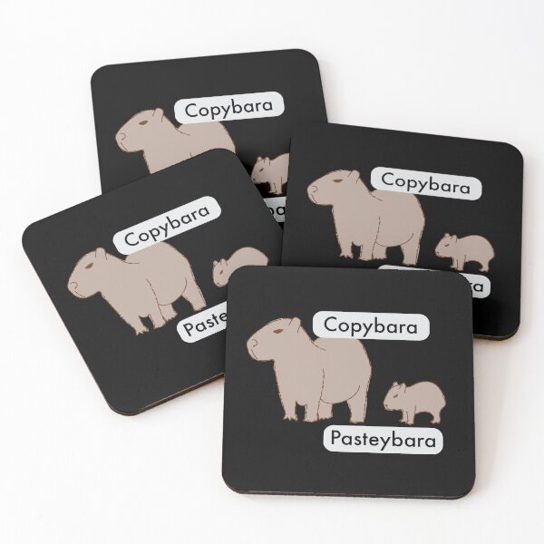 Item preview, Capybara and Baby Capybara Pup, Copy Paste Pun Copybara Pasteybara designed and sold by Good-Find.
