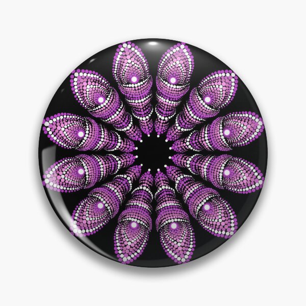 Item preview, Pink feather flower dot work mandala designed and sold by Teigzybee.