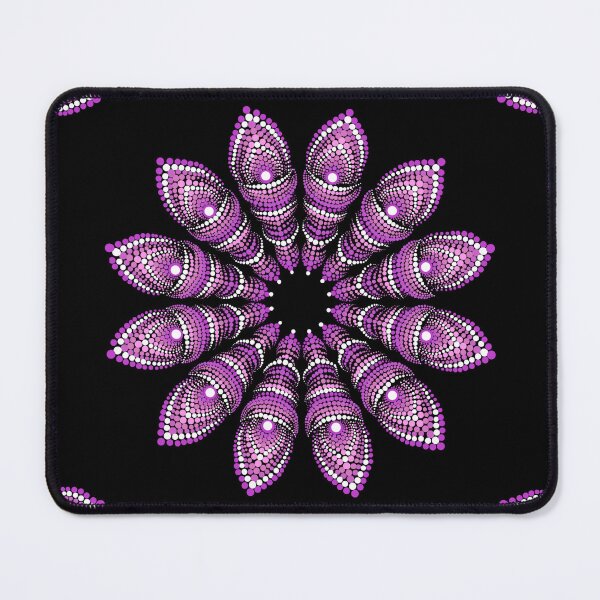 Item preview, Pink feather flower dot work mandala designed and sold by Teigzybee.