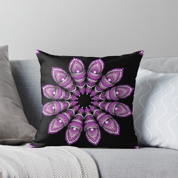 Item preview, Pink feather flower dot work mandala designed and sold by Teigzybee.