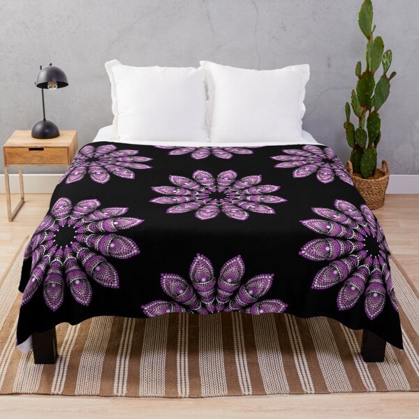 Item preview, Pink feather flower dot work mandala designed and sold by Teigzybee.