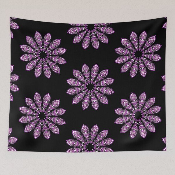 Item preview, Pink feather flower dot work mandala designed and sold by Teigzybee.