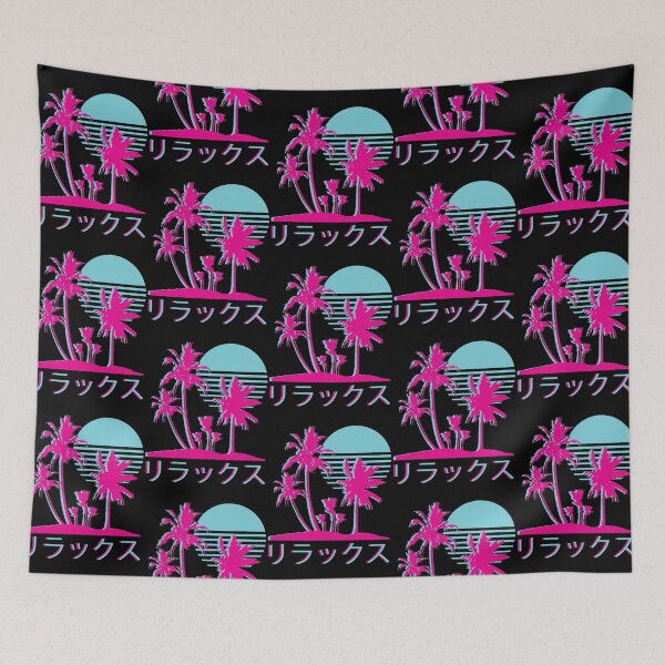Item preview, Vaporwave Aesthetic  Neon Palms  designed and sold by Guillaume Bigot.