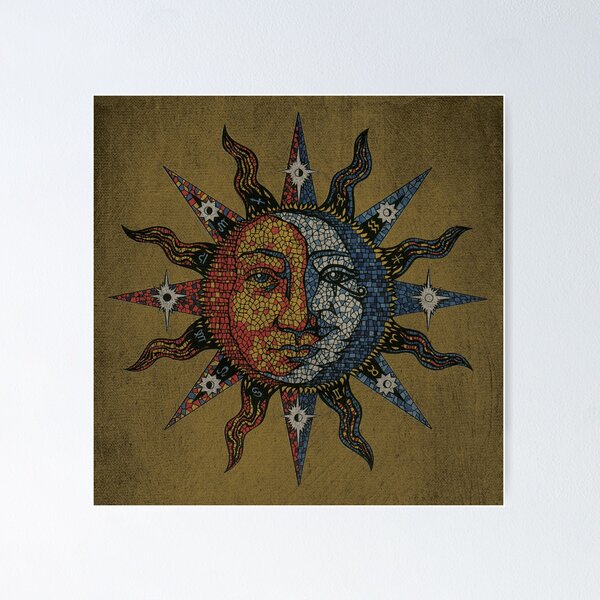 Item preview, Vintage Celestial mosaic Sun & Moon designed and sold by sandersart.