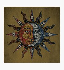 Vintage Celestial mosaic Sun & Moon Photographic Print