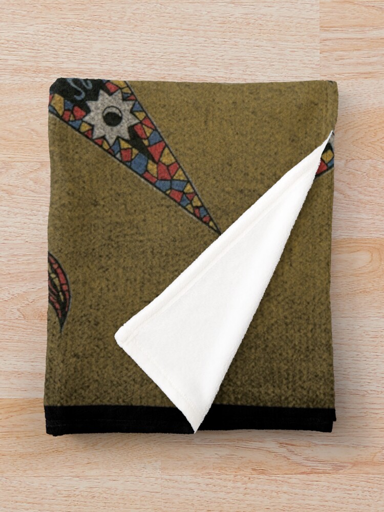 Alternate view of Vintage Celestial mosaic Sun & Moon Throw Blanket
