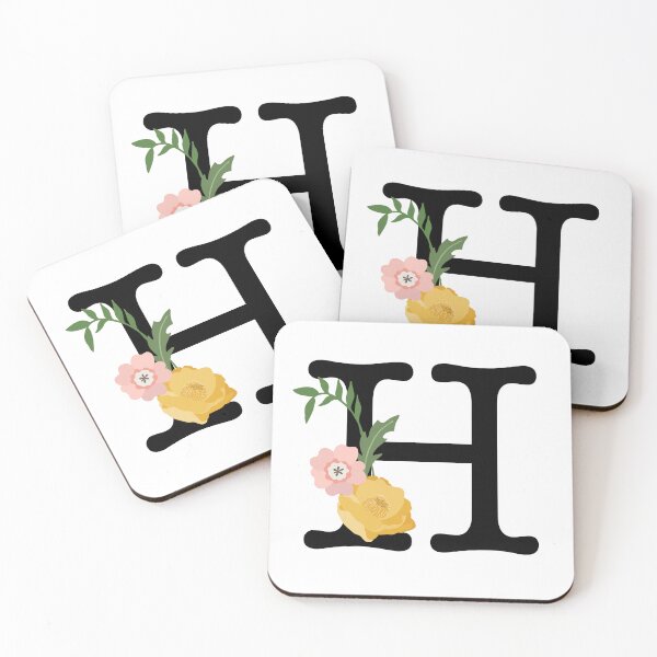 Item preview, Letter H Monogram Floral Botanical Typewriter Font Modern designed and sold by AlphaWords.