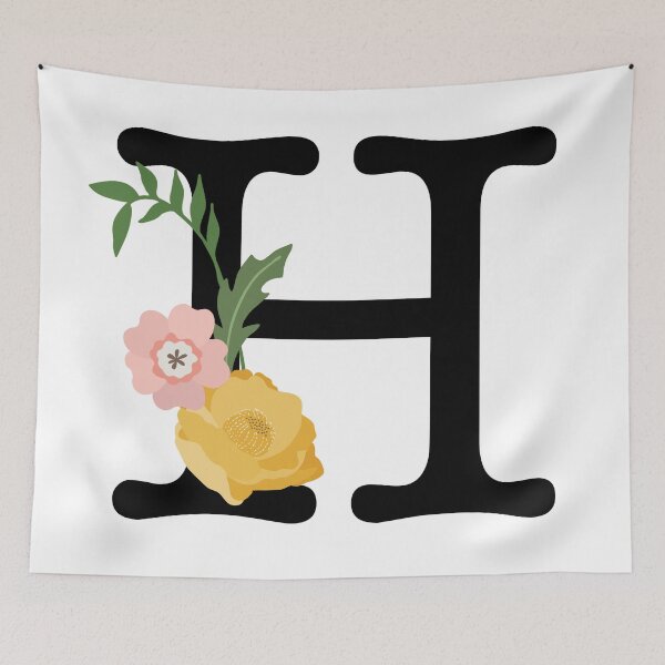 Item preview, Letter H Monogram Floral Botanical Typewriter Font Modern designed and sold by AlphaWords.