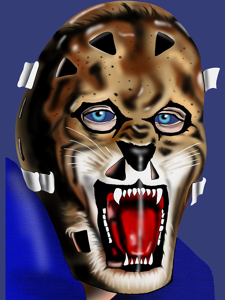 "New York Hockey Goalie Mask Tiger 1970s" Tshirt by AnarKissed Redbubble