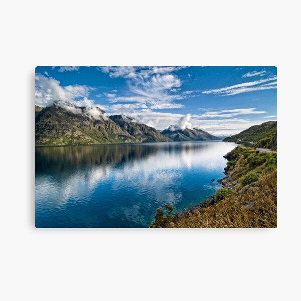 Lake Wakatipu New Zealand Framed PANORAMIC CANVAS PRINT Wall Art