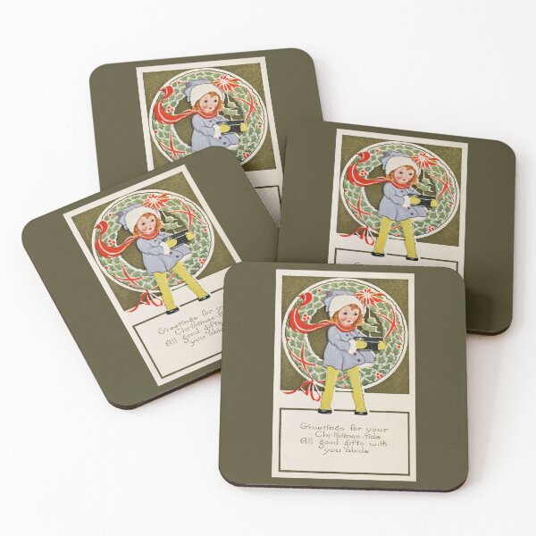 Item preview, Christmas greetings vintage fashion girl designed and sold by aapshop.