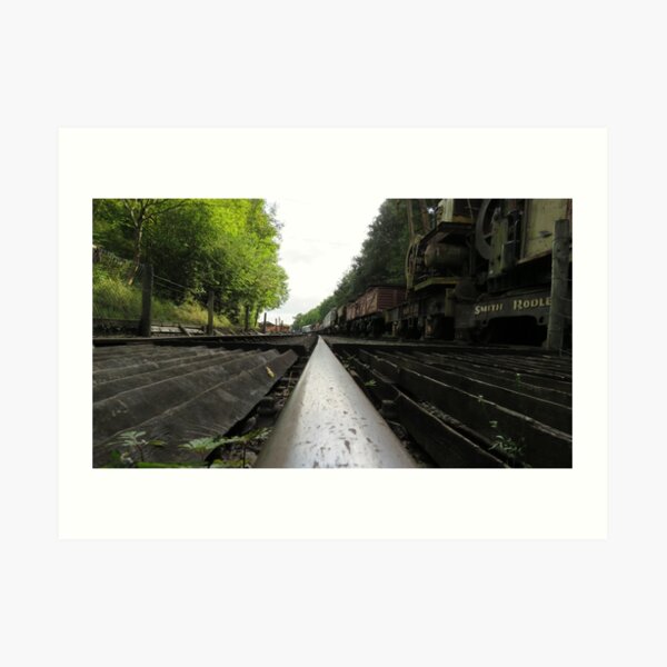 Railway track and trucks Art Print