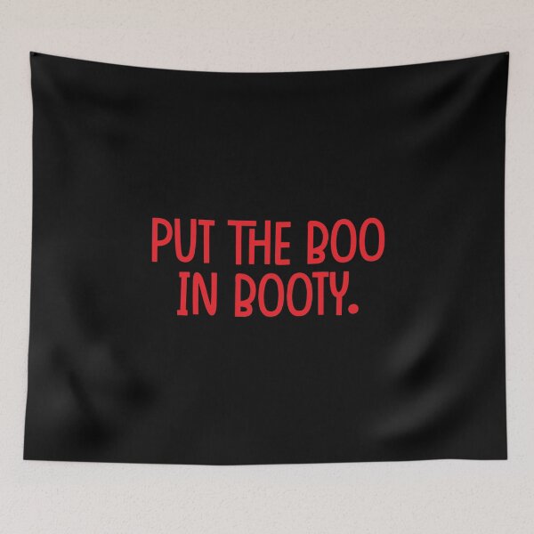 Item preview, put the boo in booty, Halloween Sticker, Typography, Sticker, Hoodie, T-Shirt, text only design designed and sold by ShaykhUmer.