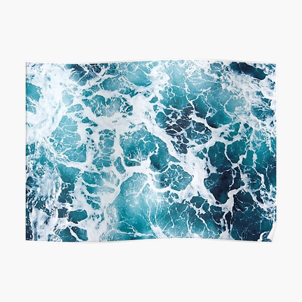 Beautiful Ocean Waves Aerial View Pouch Poster