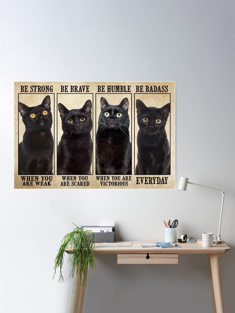 Black Cat garden live life in full bloom poster canvas - Bassetshirt