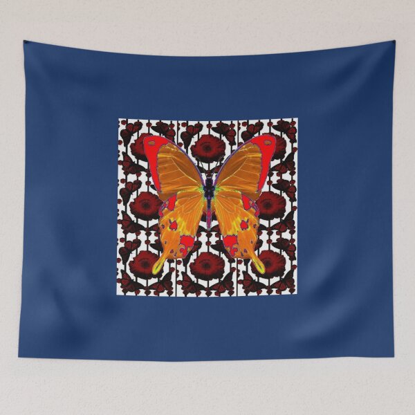 Item preview, REDORANGE SWALLOW TAIL BUTTERFLY ON DARK POPPY PATTERNS  120png designed and sold by DorianBeer.