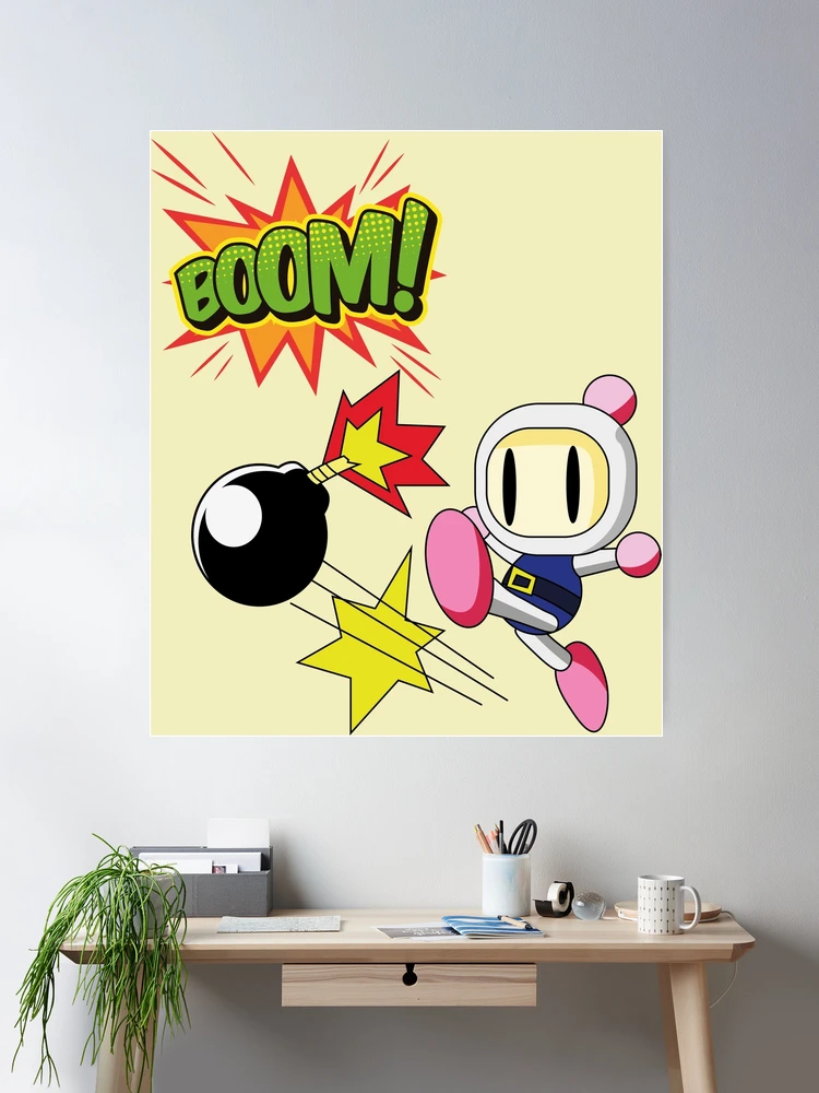 Bomberman canvas, White Bomber wall art, Old Game wall art, Idea for Gift, Retro Game art, Gamer Room decor, selling Retro wall decor, Bomberman art