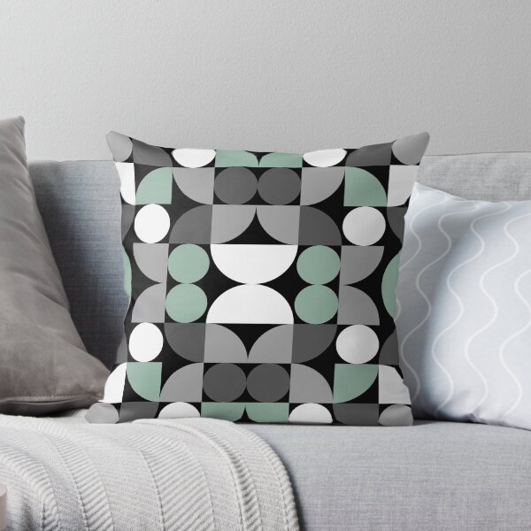 Black White Gray Throw Pillow