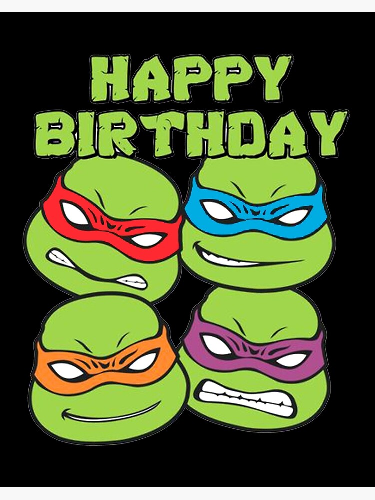 Ninja Turtles Happy Birthday Funny Art Board Print for Sale by GambleUS