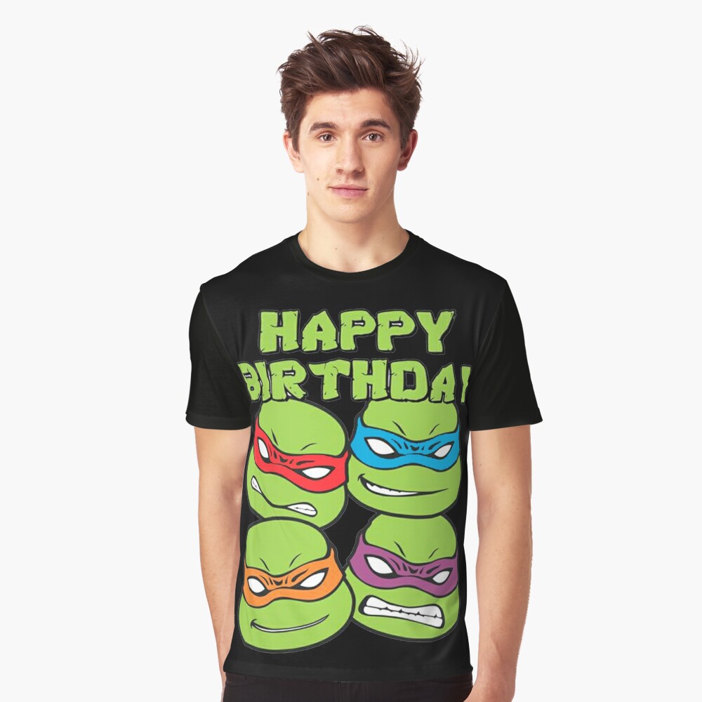 Personalized Ninja Turtles Birthday Shirt Youth Toddler and Adult Sizes Available Black 3T