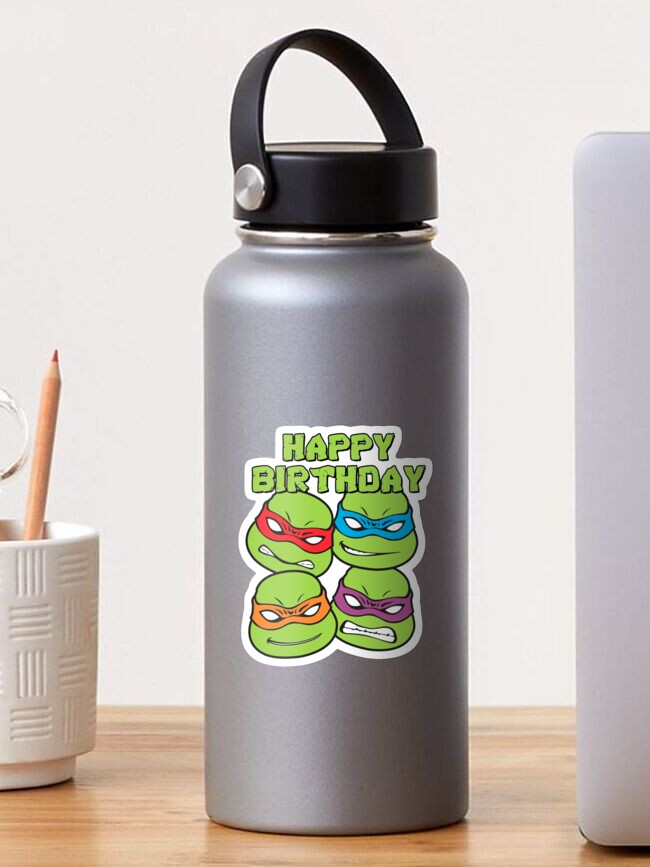 Ninja Turtle Birthday Water Bottle Label