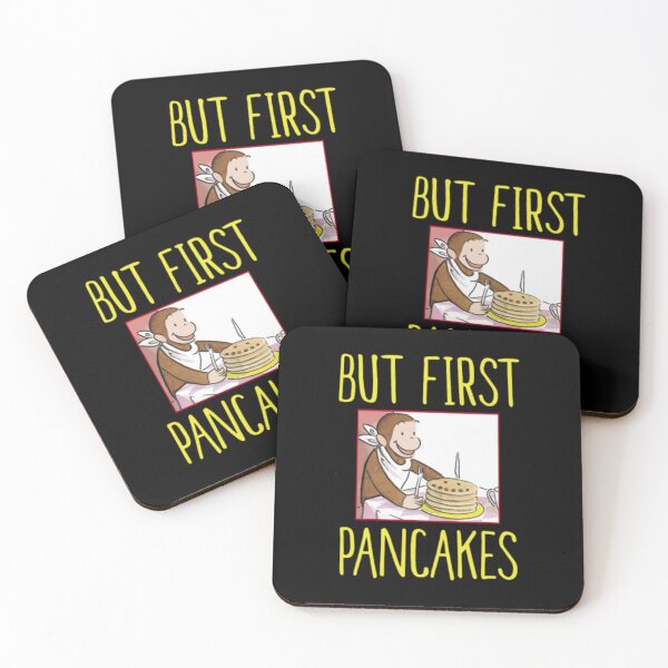 Item preview, Curious George But First Pancakes Breakfast Portra designed and sold by GoldAmour.